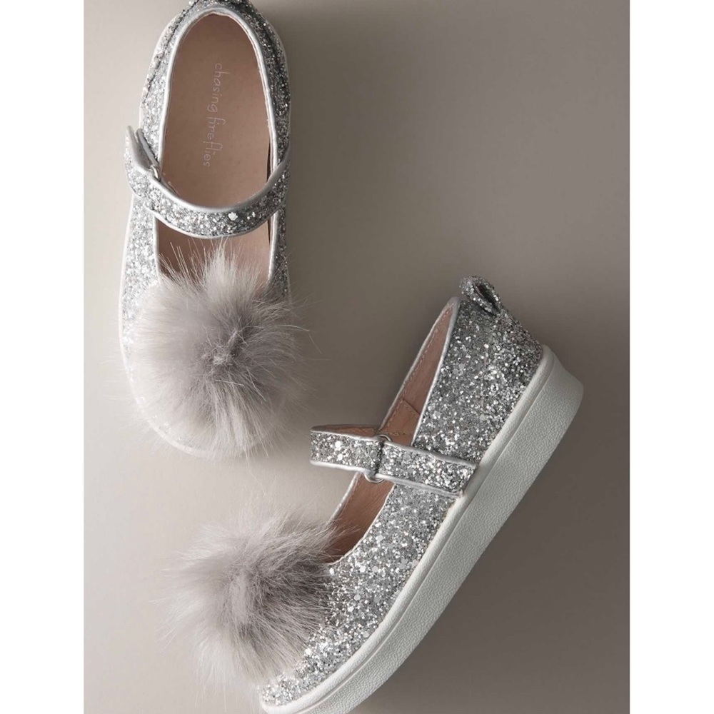 Girls Puff Sneaker Mary Janes - Silver - Picture 3 of 4